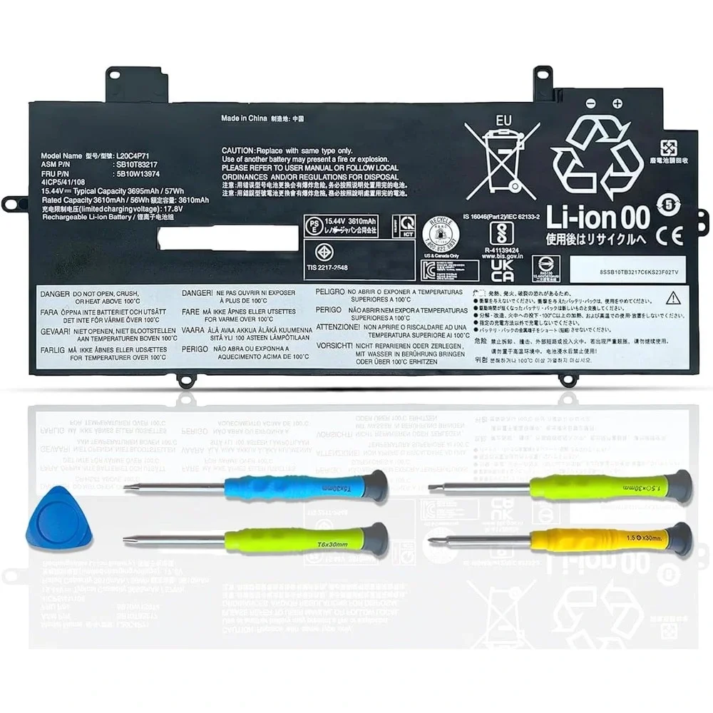 ASODI‎ L20C4P71 57Wh Laptop Battery for Lenovo X1 Carbon 9 10 Yoga 6 7 Gen